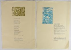 [Whittington Press] From Persephone hand-signed poem by Jenny Joseph with a single coloured wood-