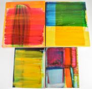 Rachel Alleyne (contemporary British) group of four oil on canvas abstract studies all signed,