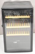 Wine fridge LSC-123BL with clear glass door front and 3 shelves, W52 x D52 x H85cm