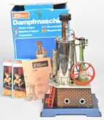 Wilesco D45 live steam stationary engine with vertical boiler and single slip eccentric cylinder, in