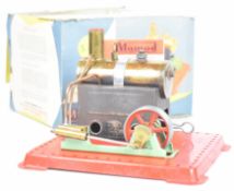 Mamod SE1 live steam engine, on Meccano style base with single oscillating cylinder, in Mamod SE1
