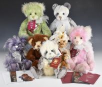 Seven Charlie Bears by Isabelle Lee comprising Fiona CB202015A, Lanson CB191952C, Kimberley