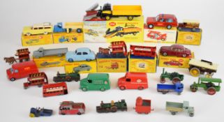 A collection of vintage Dinky Toys and Matchbox Models of Yesteryear diecast model vehicles to