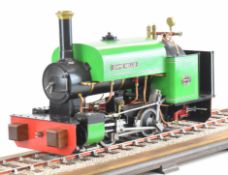 Bagnall 3½ inch narrow gauge live steam locomotive similar to the Sweet Pea design with copper