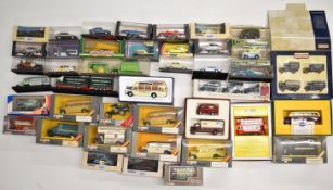 Thirty nine mostly Corgi diecast model cars, trucks and buses, the majority in original boxes or