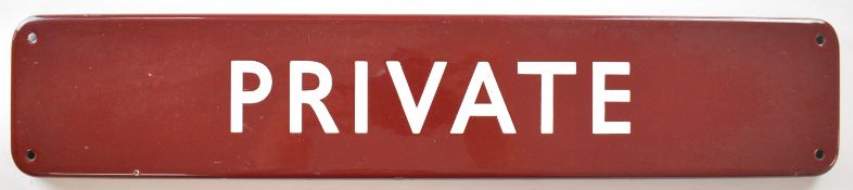British Railways Midland region vintage Private station door sign, with label verso saying the