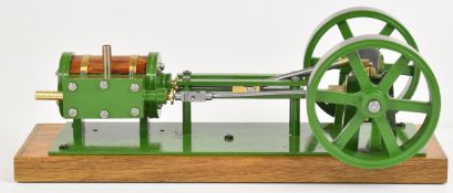 Douglas Russell of Fraserburgh horizontal single cylinder live steam engine with wooden lagged