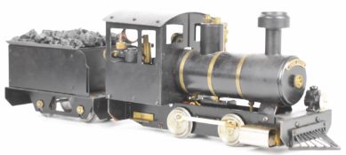 Cheddar Models G or 45mm gauge live steam 0-4-0 tender locomotive, the gas fired boiler having 0-