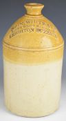 Two stoneware flagons by Pearson Chesterfield / T.G. Smith, Canal Potteries, London, one for John