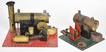 Bowman M135 live steam engine with single oscillating cylinder, drip oiler and geared drive shaft,
