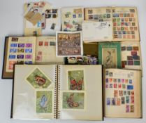A collection of world and GB stamps in albums and stock, includes five signed Star Wars first day
