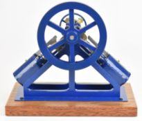 Douglas Russell of Fraserburgh twin cylinder inverted V live steam engine driving a spoked