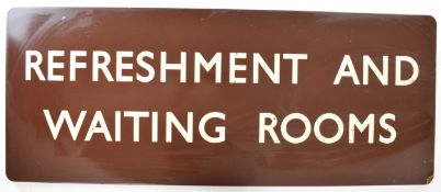British Railways Western Region vintage enamel Refreshment and Waiting Rooms station sign, 61 x