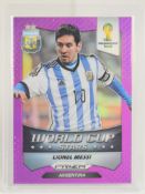 Panini Prizm World Cup 2014 Lionel Messi football trading card, purple variant, limited edition 20