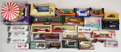 Twenty five Corgi, Saico, Lledo, Atlas Editions, Gilbow and similar diecast model cars, buses and
