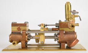 Southworth live steam model twin cylinder duplex boiler water feed pump with displacement lubricator