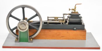 Stuart Victoria live steam single cylinder mill engine driving an 18cm spoked flywheel and smaller
