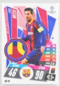 Topps Match Attax Extra Lionel Messi match worn memorabilia card, 2020/21, MR-LM, 057/100.