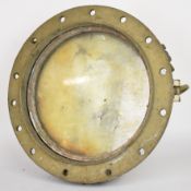 Bronze ship's porthole with hinged solid cover plate stamped with Lloyds details and dated 6 72,