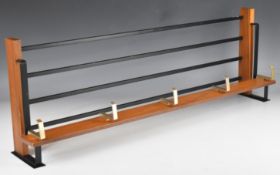 Retro mid-century modern wall mounted coat rack and shelf, length 80cm