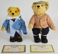 Two Steiff for Danbury Mint Last of the Summer Wine teddy bears Compo 664403 and Nora Batty