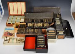 Approximately 500 magic lantern slides to include a box of 70 slides of Norway with images of