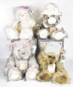 Four Suki Silver Tag Bears comprising Lola, Chloe, James and Charlotte, all numbered limited