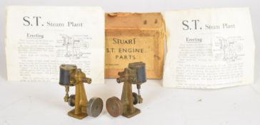 Two Stuart Turner S.T. oscillating single cylinder live steam engines both with original