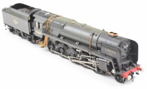 San Cheng 0 gauge BR green Evening Star model railway locomotive and tender, 92220, 2-10-0.
