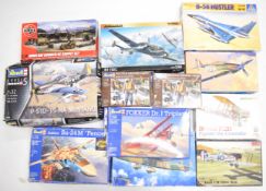 Thirteen Revell, Hasegawa, Italeri and similar 1:72 and 1:32 scale plastic model aeroplane and