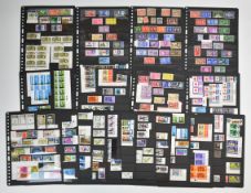 Collection of GB pre-decimal commemorative ordinary and phosphor mint stamps on stock pages,