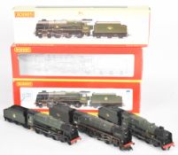 Three Hornby 00 gauge model railway locomotives comprising Britannia Class 'Firth of Clyde' R2104,