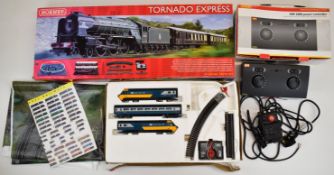 Hornby Tornado Express 00 gauge model railway set, together with an Inter-City 125 set and HM 2000