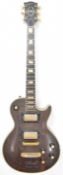 Gherson Les Paul style electric guitar in mahogany finish with pearlescent inlays, gold hardware and