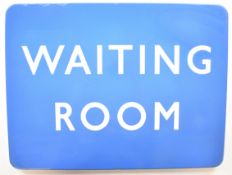 British Railways Scottish Region vintage enamel Waiting Room station sign, 45.5 x 61cm
