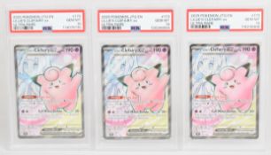 Three Pokémon 'Lillie's Clefairy' Scarlet & Violet EX Ultra Rare 173/159 trading cards, 2025, all