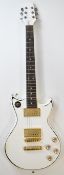 Japanese made electric guitar, likely lawsuit era 1970's in white finish with rosewood fretboard,