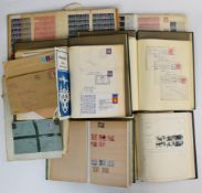 Collection of GB stamps and postal history in thirteen albums, stock albums and stockbook, postal