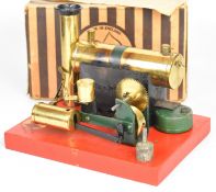 Bowman E135 live steam engine with single oscillating cylinder, drip oiler and geared drive, all