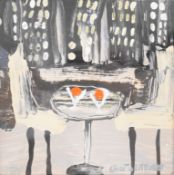 Christine L. McArthur RSW (Scottish born 1953) acrylic interior scene 'New York Cocktails I', signed