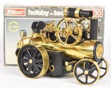 Wilesco D430 live steam Locomobile or traction engine, the single cylinder having slip eccentric
