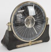 Hydraulic Coupling Patents Limited 1928-1948 commemorative presentation clock, the back formed as