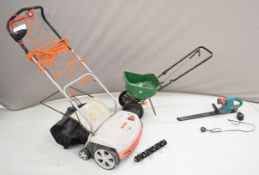 Bosch AHS 41 ACCU cordless strimmer with charger, Scotts Turf Builder EdgeGuard Mini broadcast