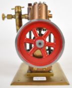 Live steam single cylinder rotative boiler water feed pump with 7cm spoked flywheel, spur gear