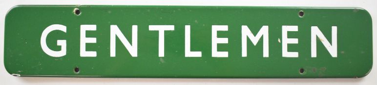 British Railways Southern Region vintage Gentlemen station door sign, 9 x 46cm