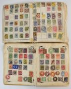 Stamp collection in two Old Time World albums, wide range of countries covered