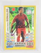 Topps Match Attax Cristiano Ronaldo 'Hundred Club' autograph/signature football trading card with