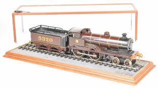 Bassett-Lowke 0 gauge LMS George The Fifth clockwork model railway locomotive and tender, 5320, 4-