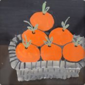 Christine L. McArthur RSW (Scottish born 1953) acrylic still life of a bowl of oranges, signed lower