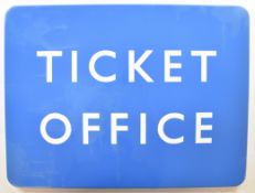 British Railways Scottish Region vintage enamel Ticket Office station sign, 45.5 x 61cm